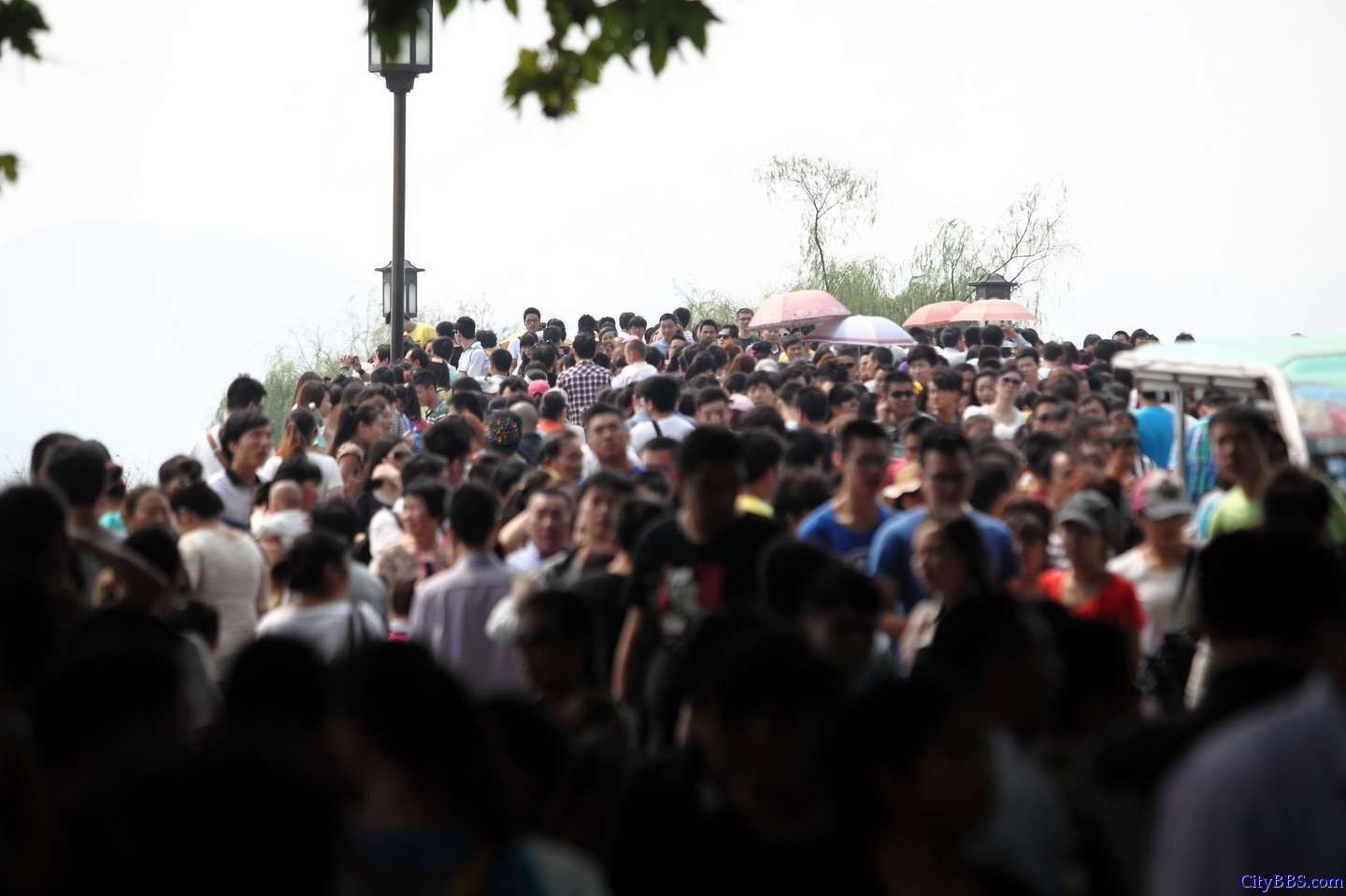 国庆黄金周 西湖景区爆满 西湖边人头攒动