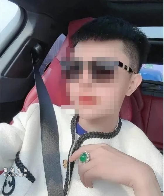 罗大美坐在自己购置的豪车上，神情傲娇，手上那颗硕大的翡翠戒指闪闪发亮 ... ...